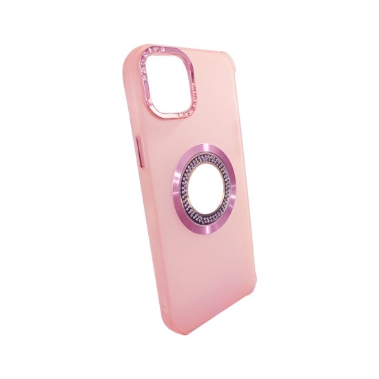 Silicone Case with Diamond Designe for Apple iPhone 15 Pink